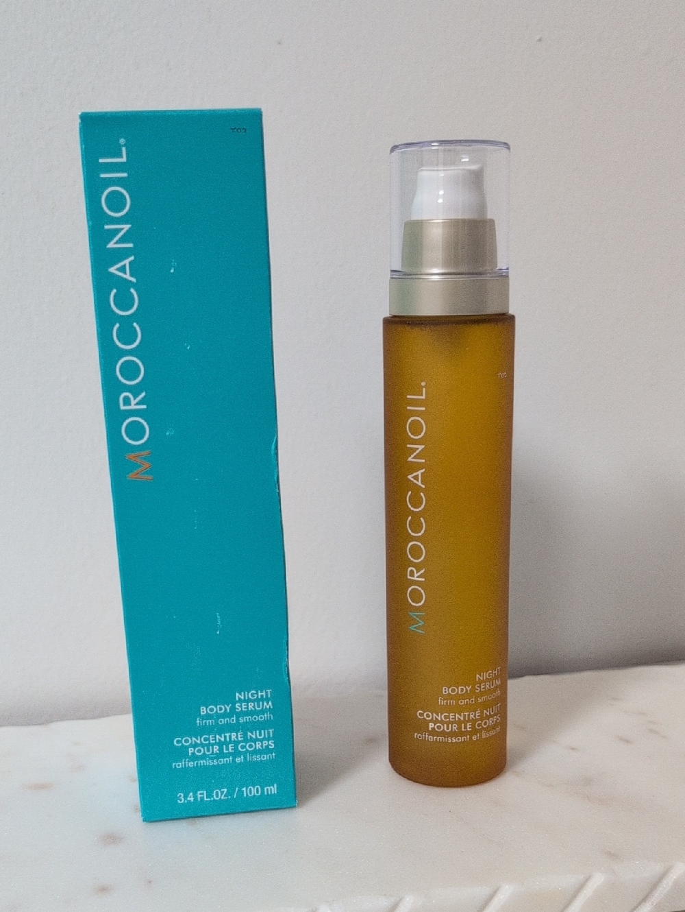 Moroccanoil Night Body Serum — Amber Bottle with Teal Box